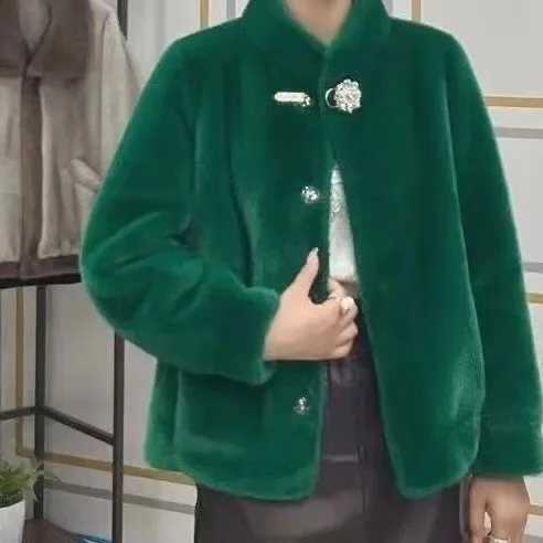 Wholesale Ladies Long Winter Coats Fashionable Slim Overcoat with Short Fake Fur XS Size Faux Mink Parka Jacket for Women