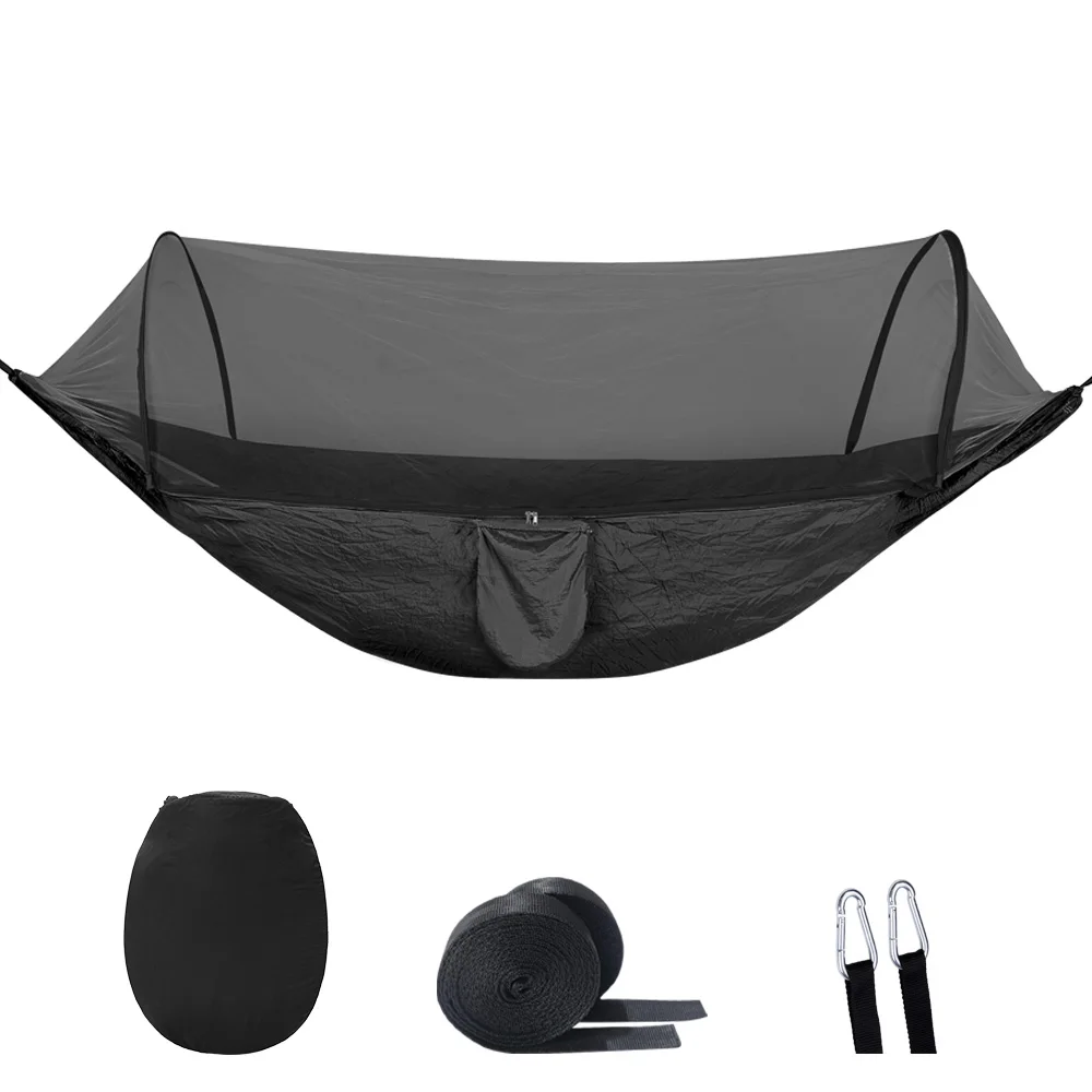 Fast Delivery 1-2 Person Ultralight Portable Pop-up Camping Hammock With Mosquito Net For Outdoor Travel Hiking