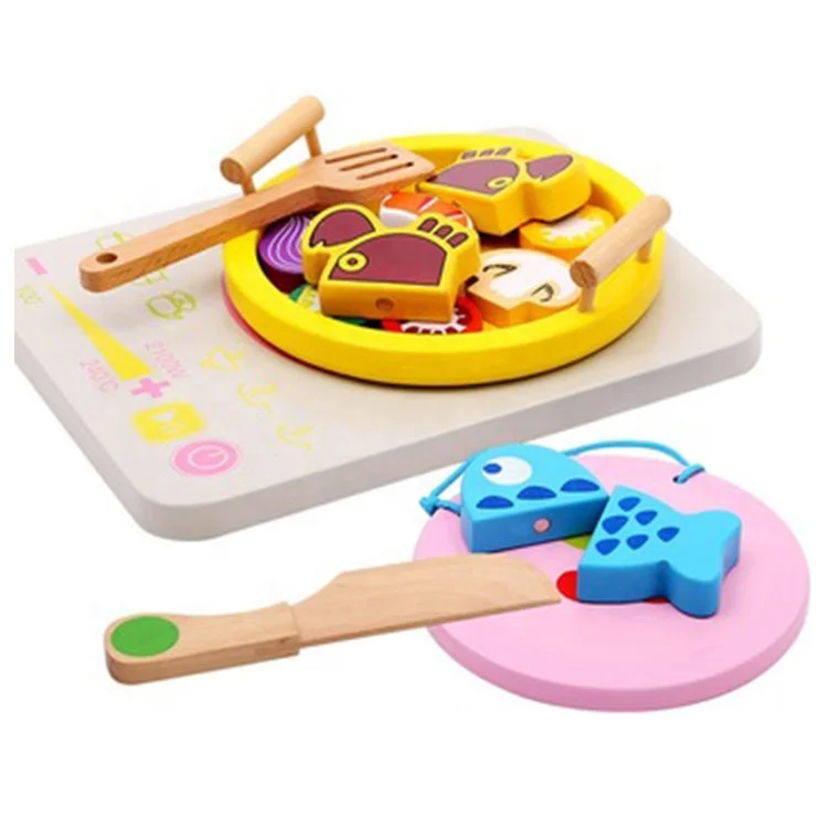 Kids Pretend Toy Wooden Kitchen Hot Pot Cooking Toy Set Play Miniature Food Kids Wooden kids cooking toys
