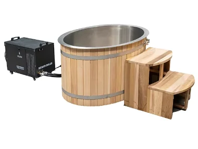 Modern design outdoor 2 person capacity ice bath tub hot sale stainless steel cold plunge with chiller