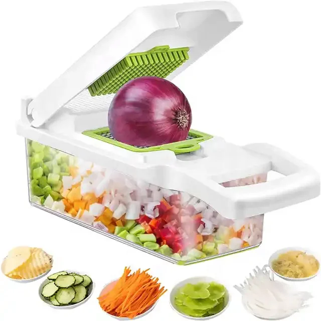 Multifunctional 12 In 1 Fruits Vegetable Slicer Cutter Fruit  Vegetable Slicer Cutter Mandoline Kitchen Slicer Chopper