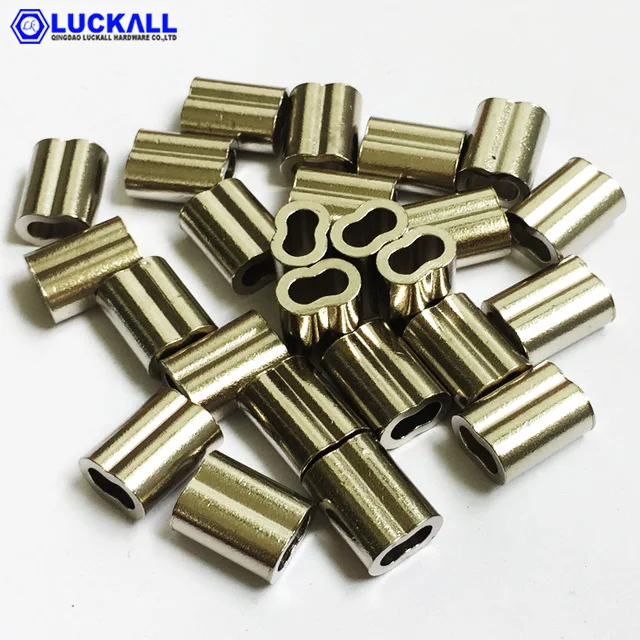 DIN3093 Stainless Steel Metal Wire Rope Aluminium Cable Crimp Hose Ferrule Clamp Fittings Joint Oval Sleeve For Hoses