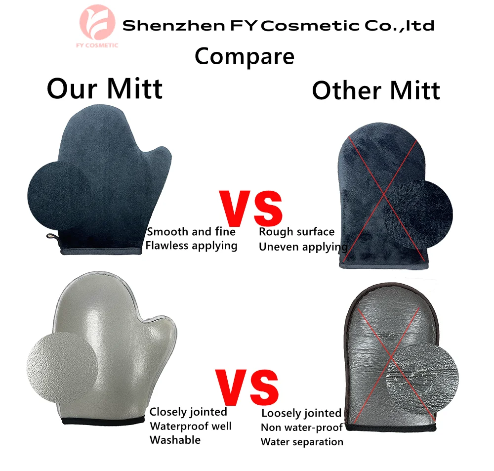 Ready to Ship Hot in Europe Self Luxe Lotion De Bronzage Self Tanning Glove Mitts Tan Bronzage Spray Tanning Mitt Factory