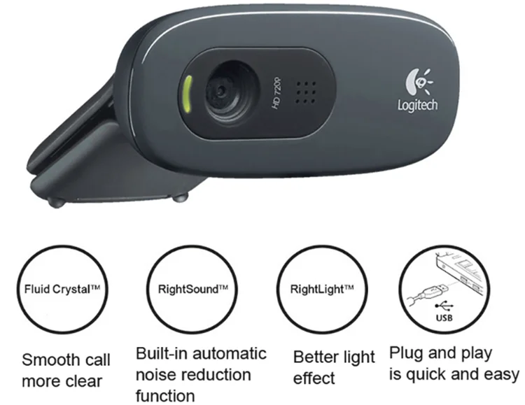 Оригинальная веб-камера Logitech C270 HD Vid 720P Встроенный микрофон USB мини-компьютер веб-камера logitech