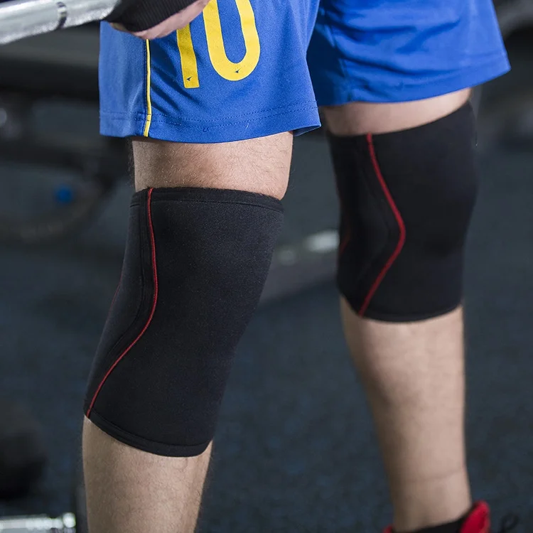  Amazon высокоэластичный Fitnes Powerlifting SCR компрессионный жесткий материал 7 мм Прочный неопреновый наколенник бандаж поддержка