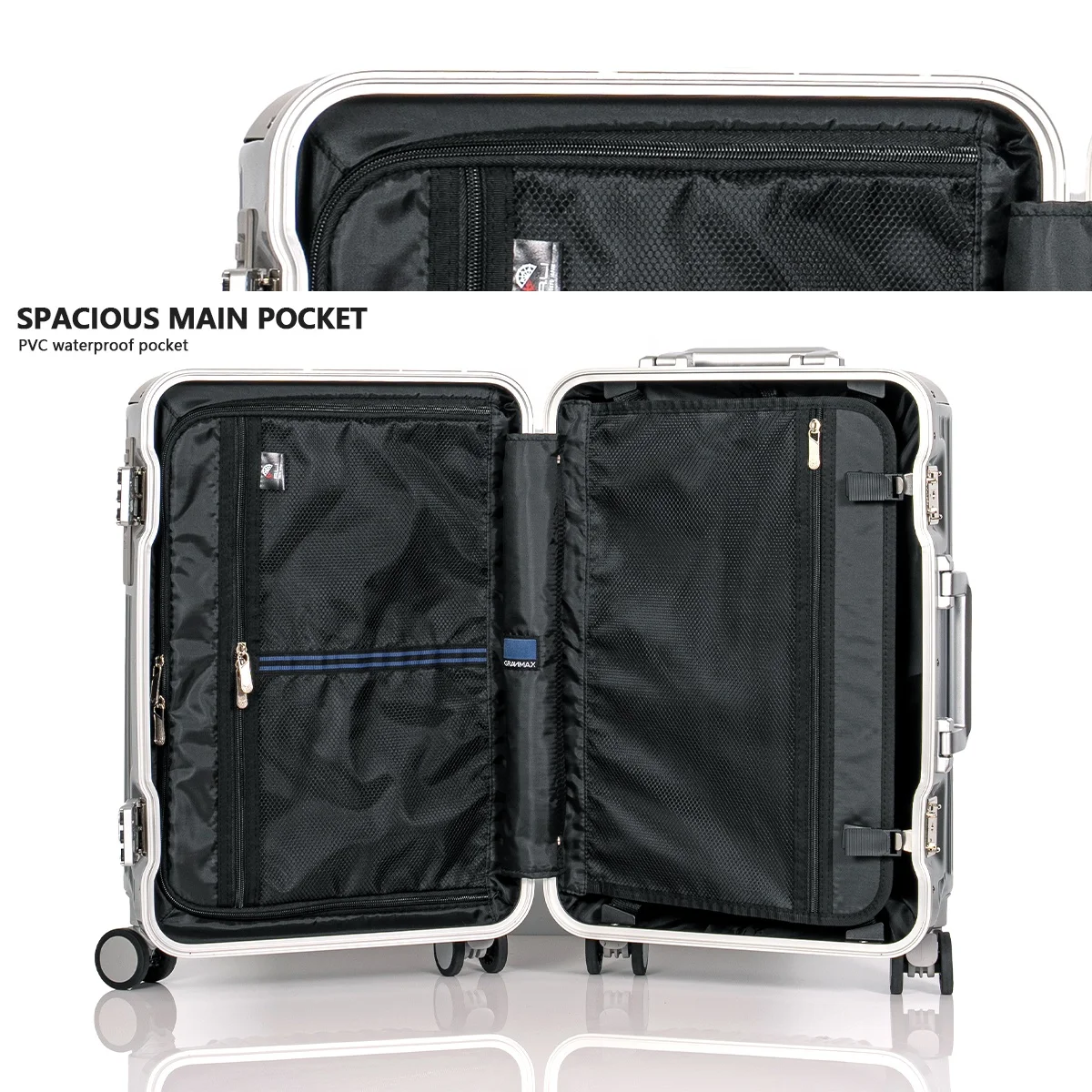 Multifunction super large capacity trolley case wide fat suitcase front wheel stopper luggage
