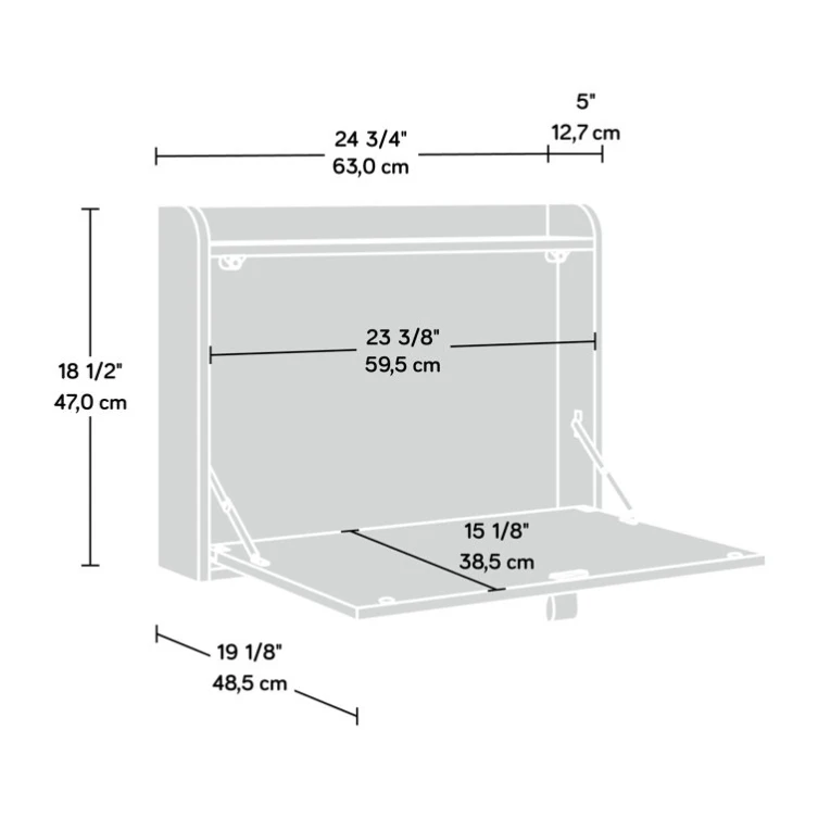 Space Saving Folding Wall Hanging Table Floating Wall Mount Laptop Desk in White and Walnut