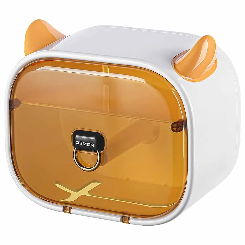  Bathroom Paper Holder Organizer Wall Mounted Tissue Box Large Capacity Waterproof Roll Shelf Toilet Tray