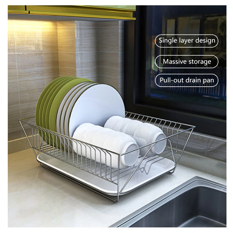 Stainless Steel Dish Drainer Drying Rack Kitchen Multifunction Dish Drying Rack with Drain Board