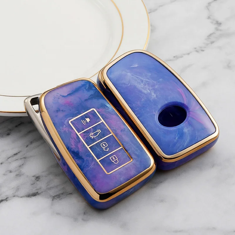 Marble TPU Car Key Case For Lexus IS250 IS300 IS350 RC300 RC350 RC F 2021-2023 Jade Car Key Cover
