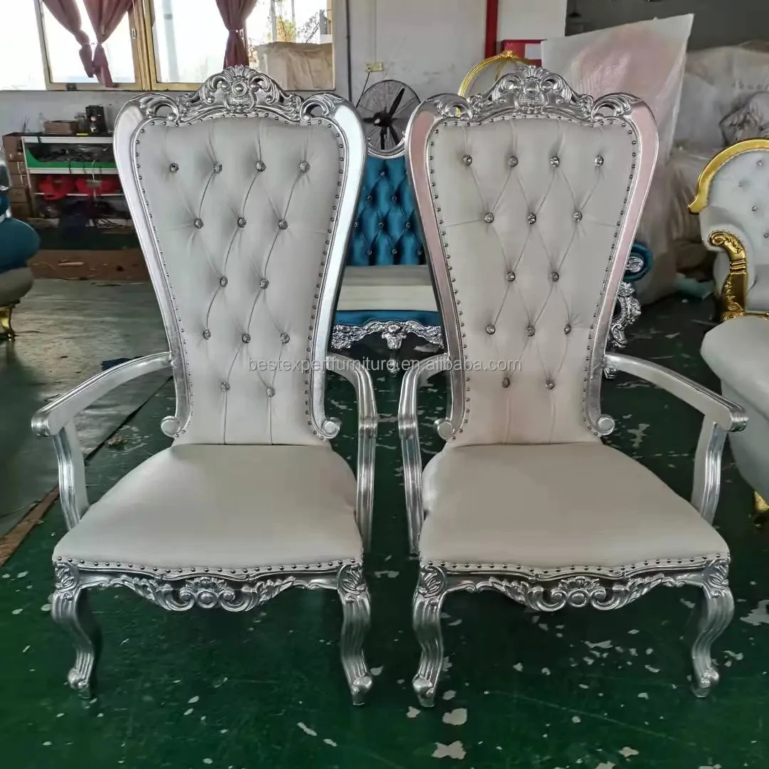 New Style Armrest High Back Event Furniture Pedicure Royal King Queen Throne Chair for Wedding