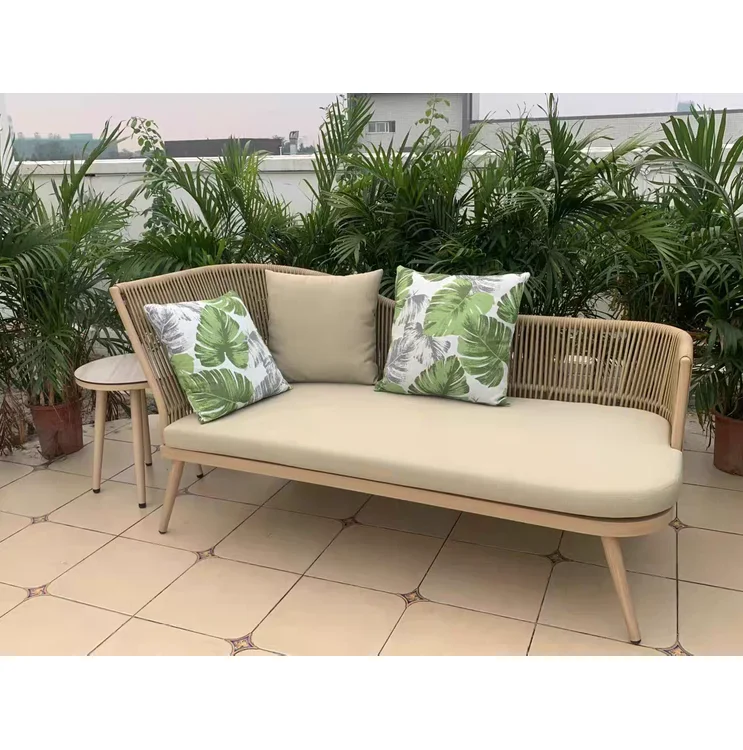New Wholesale Rope Nordic Rattan Aluminium Patio Set Garden Funiture Outdoor Sofa