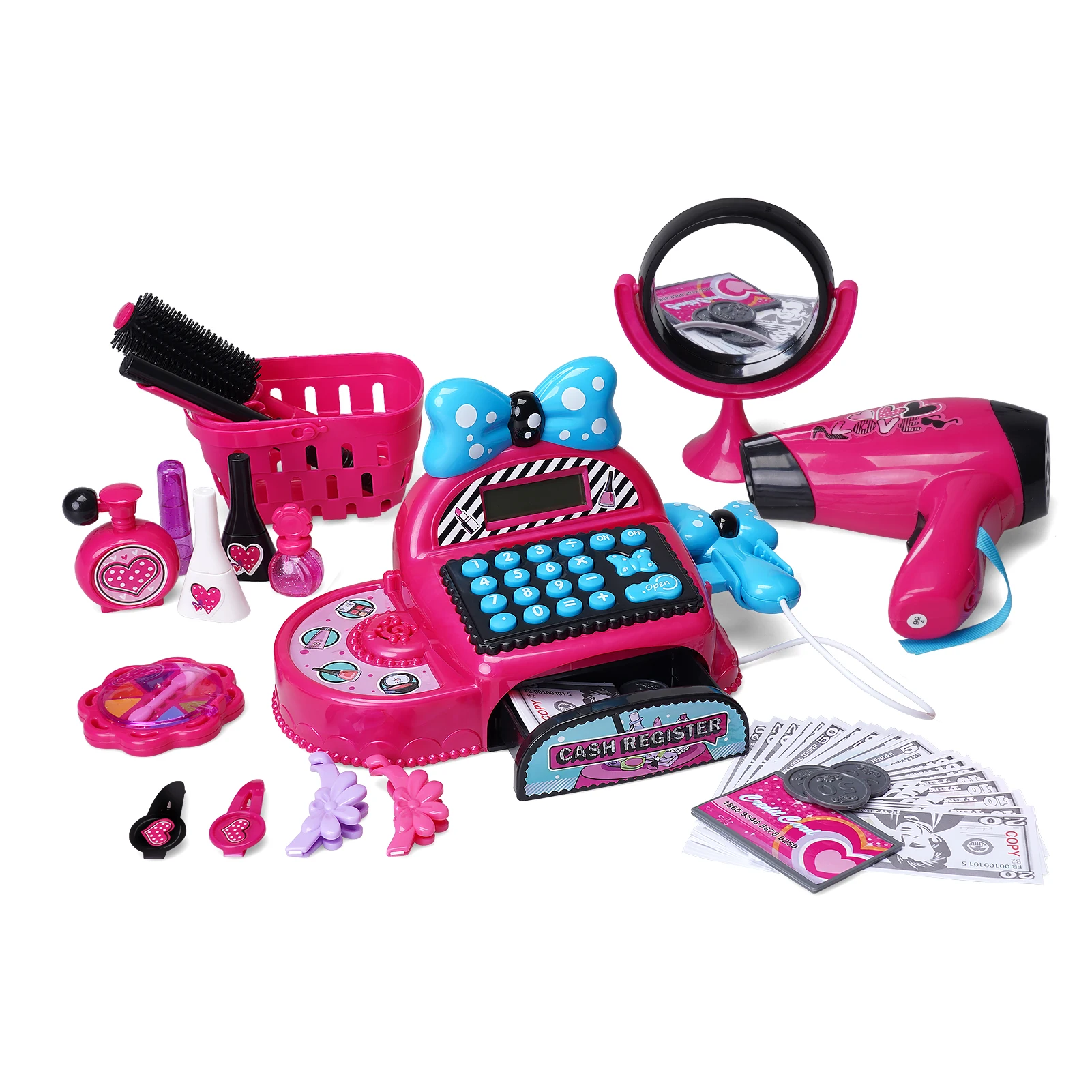 FiveStar China Manufacturer Girls Children Toys Beauty Makeup Set Cash Register Other Pretend Play Game Calculation Function Toy