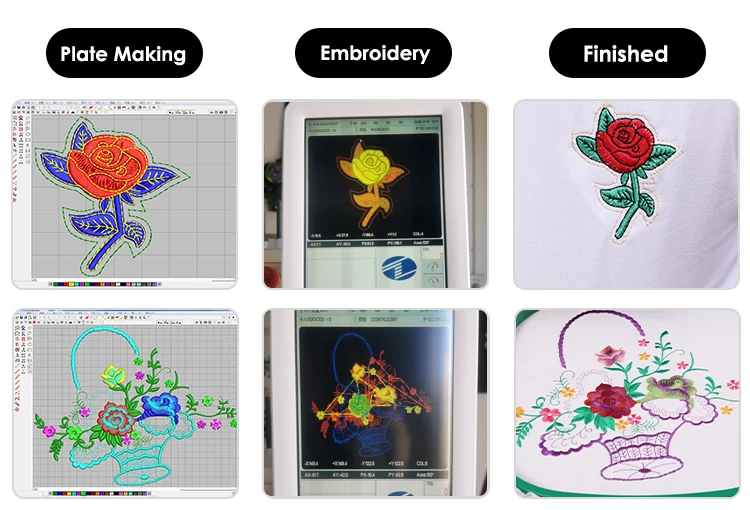 1/2/4/6 heads 9/12/15 needles Customized computerized embroidery machine China factory price