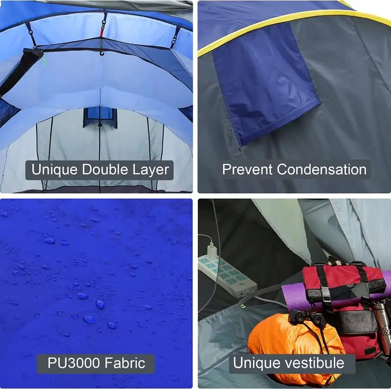 2 seconds easy pop up 3-4 person family wholesale hot design tents camping outdoor tents