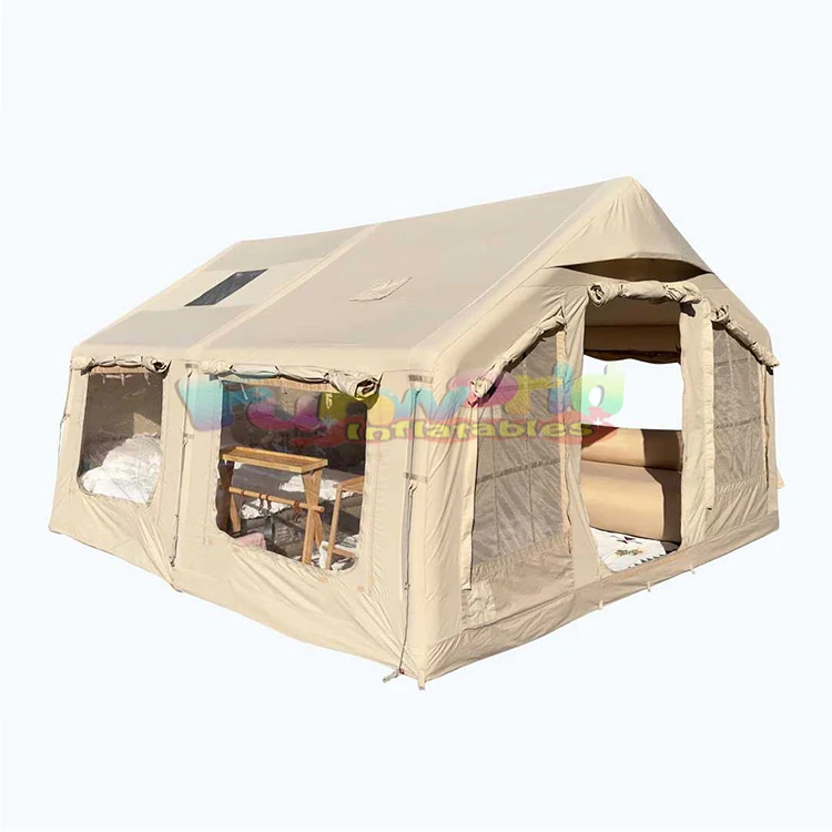 Luxury party camping tour waterproof outside events outdoor travel inflatable air cube tent house with led lights travelling