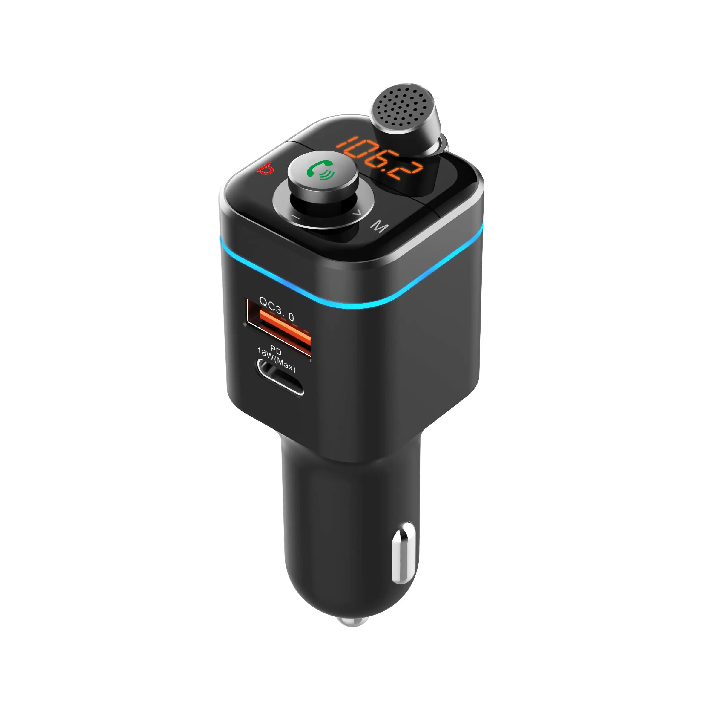  Новое поступление BT5.0 PD18w и QC3.0 Быстрая зарядка Громкая связь C72 автомобильный комплект FM-приемник с длинным радиусом действия Автомобильный fm-передатчик зарядное устройство для ноутбука