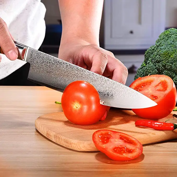 Сделанный на заказ японский поварской нож Дамаска VG10