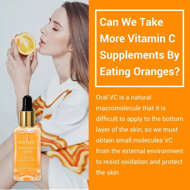 Oem BREYLEE 17ml Vitamin C Serum Skin White Brighten Skin Removes Melanin Face Care Anti Oxidant Whitening Vitamin C Serum Liquid