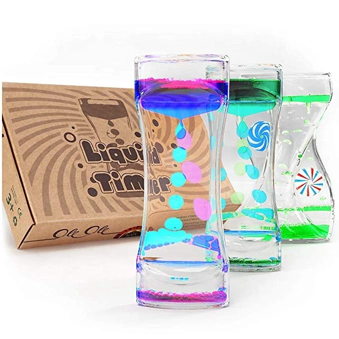 Liquid Motion Bubbler Timer: Sensory Toy for Relaxation, Liquid Motion Timer Toy Floating Color Lava Lamp Timer - Incredibly Eff