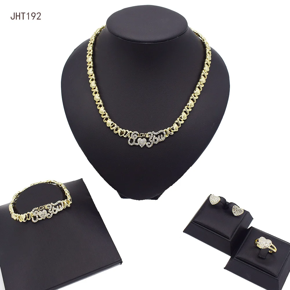 JHT192 Модный 18K позолоченный Сердце I love your ladies комплект ювелирных изделий