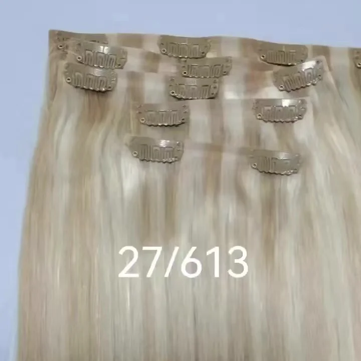 Ruyihair Cabello Humano Unprocessed Clip in Hair Extensions Hair Cabello Natural Color Straight Bulk 100% Virgin Cabelo