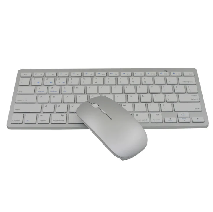 Wholesale Spot Dual Mode 5.0+2.4Ghz Mute Rechargeable Wireless White Keyboard and Mouse Combo