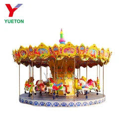 Funfair Attraction Equipment Maneg Forain Carrousel Ride 16 Merry Seats Round Towers