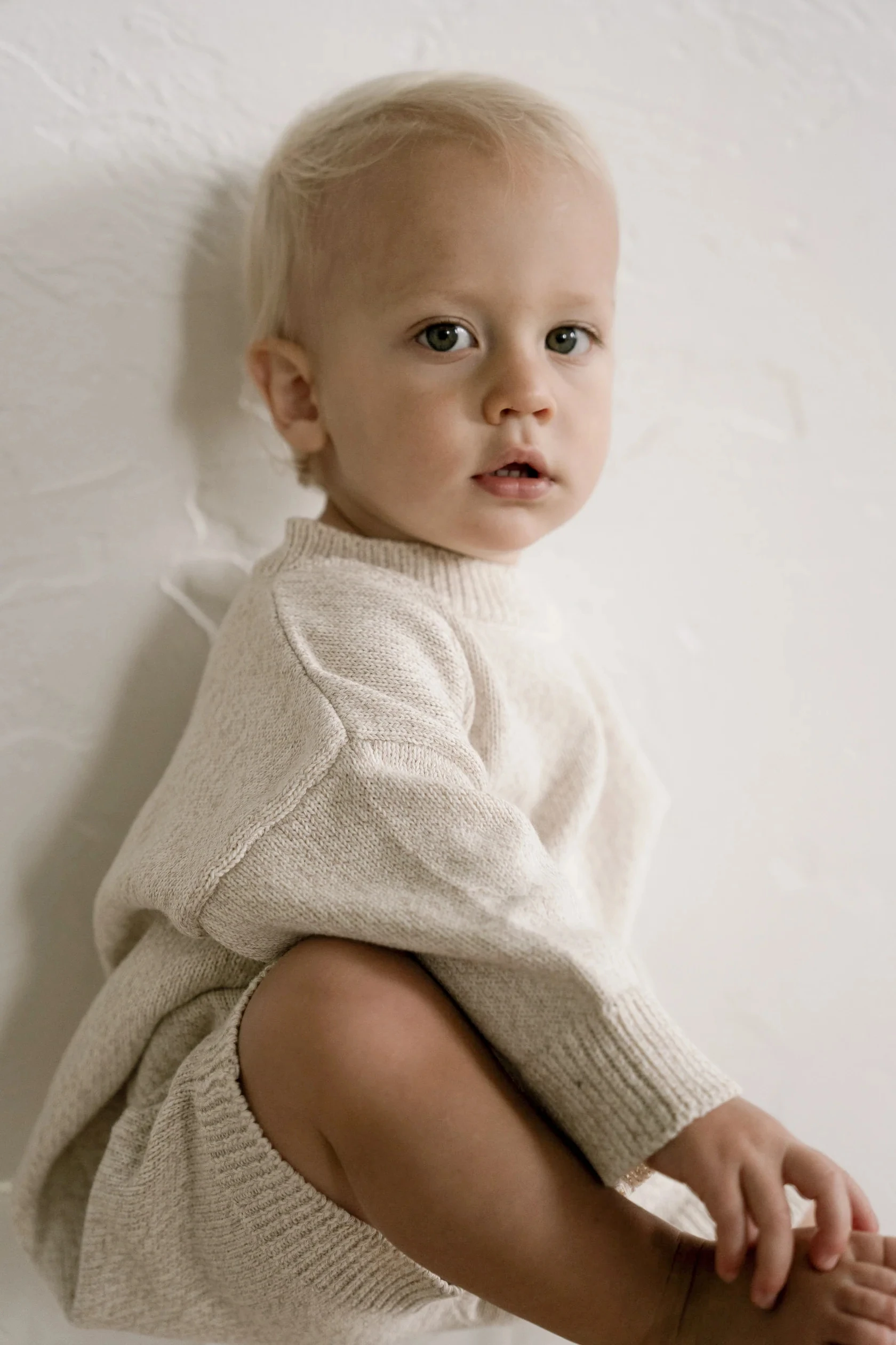 2024 Custom Toddler Newborn Spring Striped Plain Long Sleeve Organic Cotton Baby Knit Romper onesies