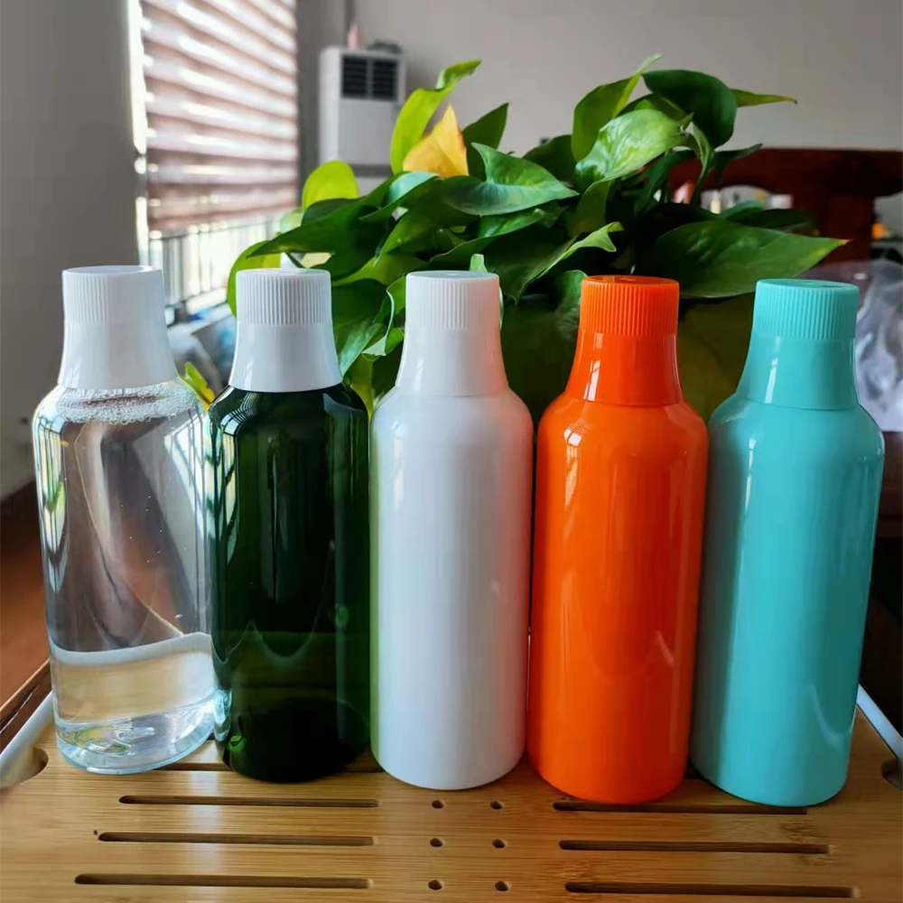 Mouthwash Bottle 250ml 300ml 500ml 1000ml  Personal Care Custom Plastic Bottle With Lid And Measuring Cup