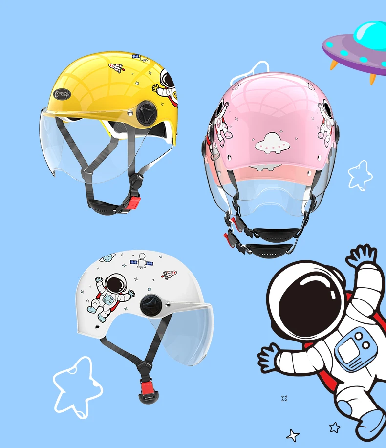 Smart4u child kid 3C motorcycle bike half helmet with gog gles for kids safety scooter motor helmet