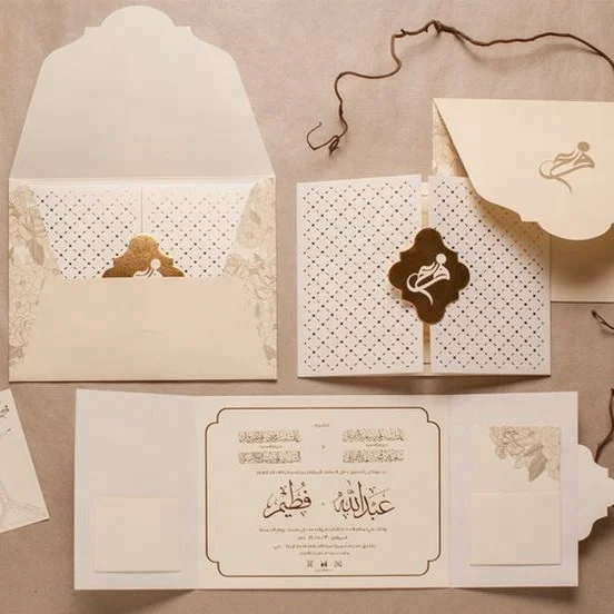 Custom Luxury hardcover wedding card custom thank you card with RSVP card