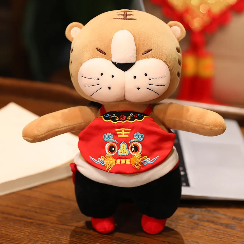 Chinese New Year gift Chinese Zodiac Year of the Tiger 30 cm baby plush toy tiger cartoon plush doll toy children gift material