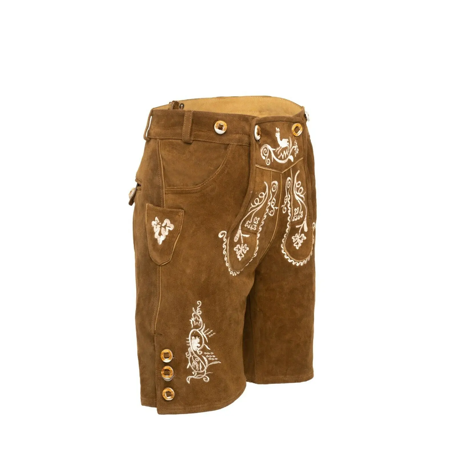Bavarian Short Trachten Lederhosen Bundhosen Traditional German Leather Shorts