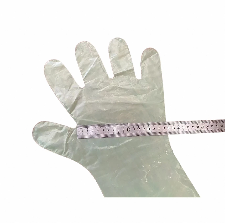 Comfortable Veterinary Obstetric Pe Gloves Folded Elbow Length Disposable Gloves