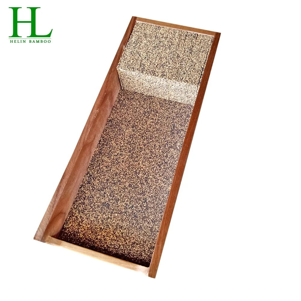 New design bamboo kitchen knife organizer with cork divider bamboo knife block with cork divider