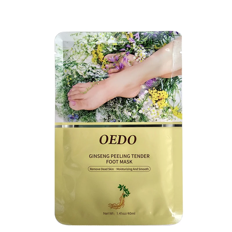 OEDO Ginseng Mild Non Stimulating Repairing Foot Sheet Foot Scrub Peel Moisturizing Socks Exfoliating Tender Peel Foot Mask