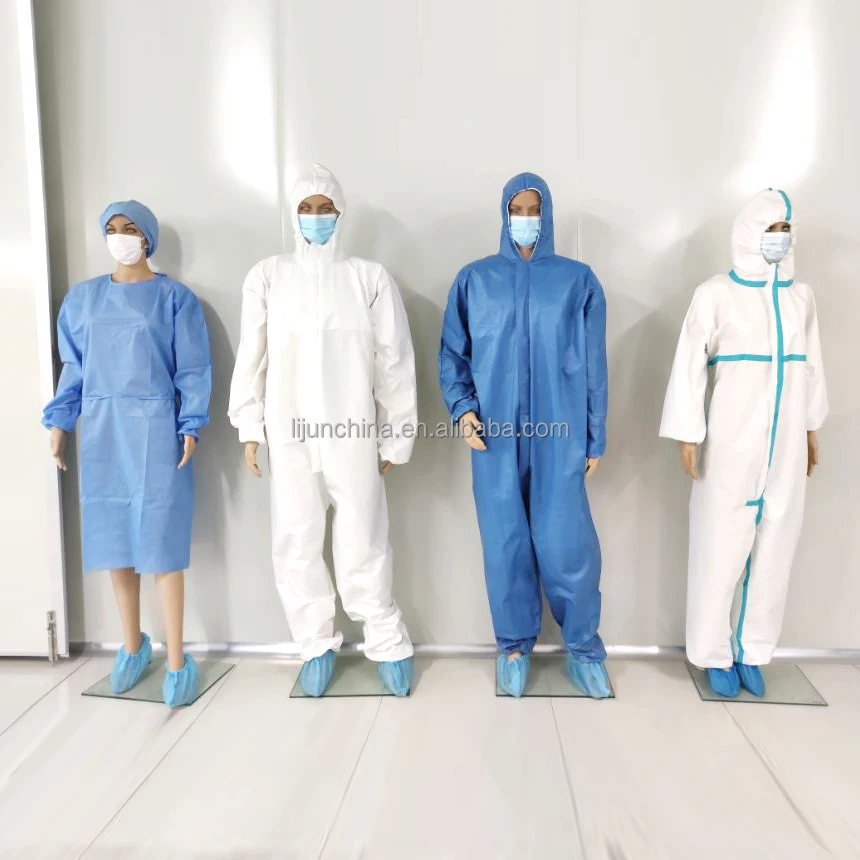 Disposable PP SMS Microporous SF protective coveralls Type 5/6 coveralls