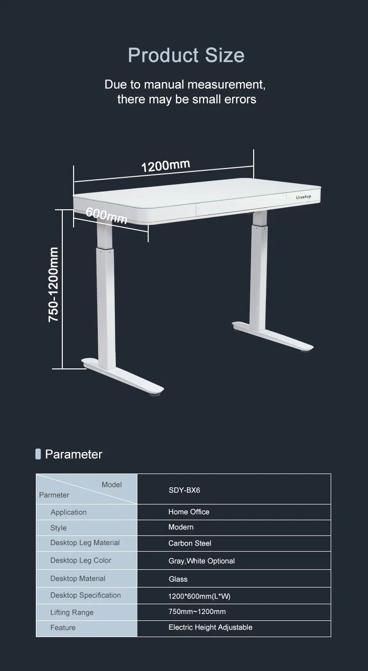 Factory Directly Supply Mobile glass Stand Up Desk Computer Workstation height adjustable desk