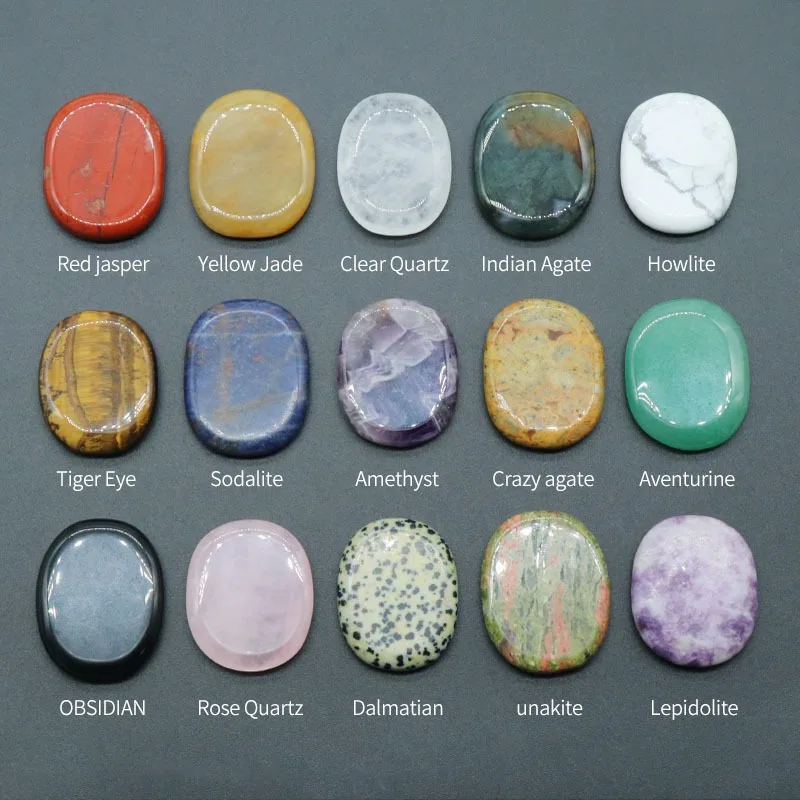 Natural Irregular Stone Polished Flat Worry Stones Palm Pocket Stones Healing Crystal for Engraving Meditation Reiki Balancing