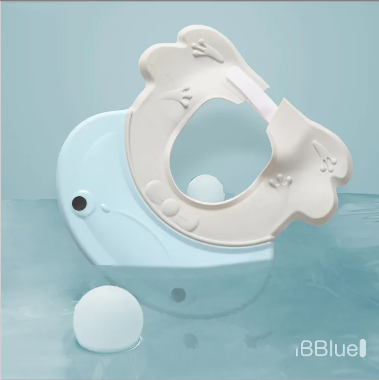Baby shower hat adjustable silicone shampoo bath hat protect eye ear for kids children
