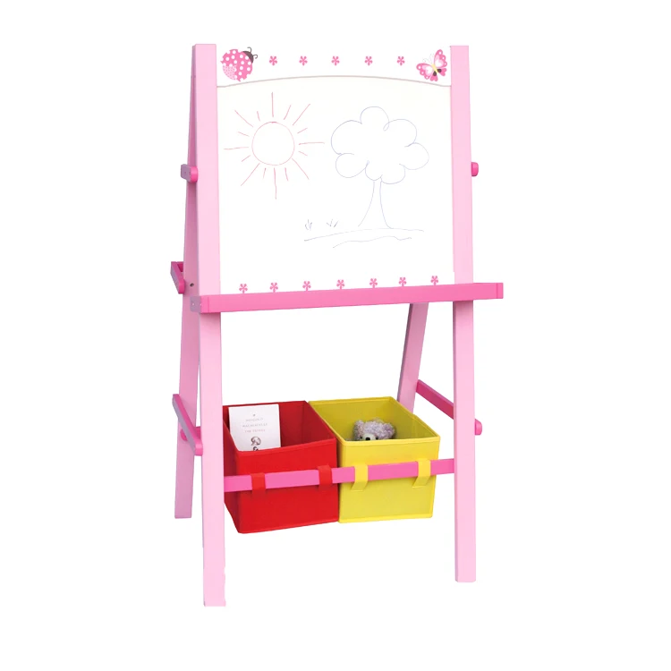 double side adjustable kids whiteboard with easel , small wooden easel , chalk board with easel