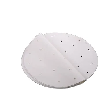 Custom White Perforated Nonstick Disposable Parchment Baking Paper Round Silicone Coating Grease Resistant Steamer Liner Paper