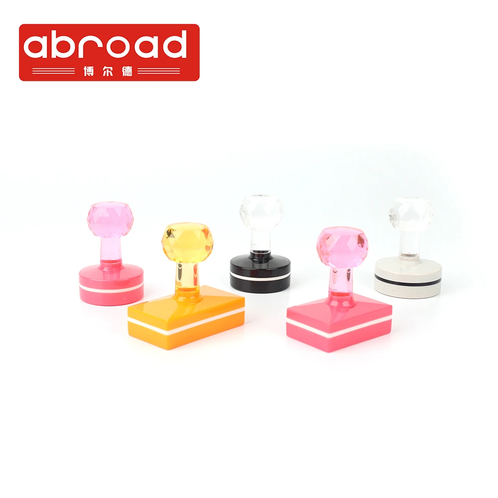 Rectangular manufacture different size crystal handle rubber stamp