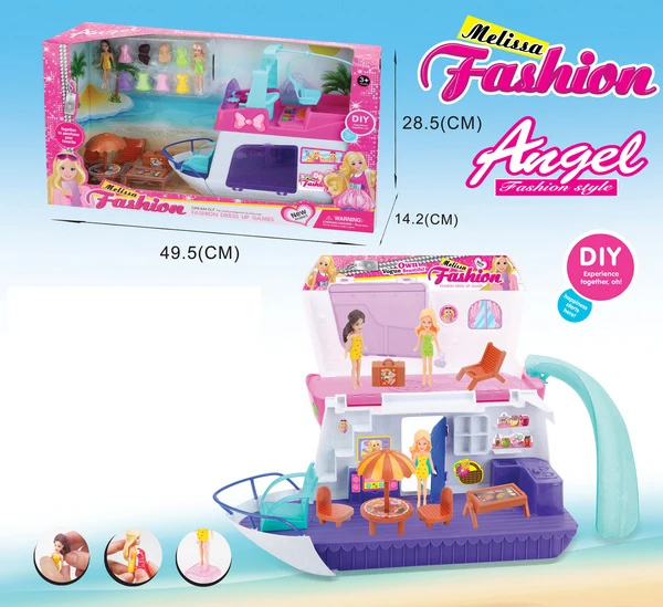 Beautiful  Dress Up Girl In Cruise Ship DIY Play House Set