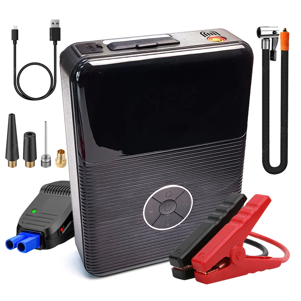 Wholesale Of New Features 12V 21800mAh 2000A air compressor portable car battery jump starter