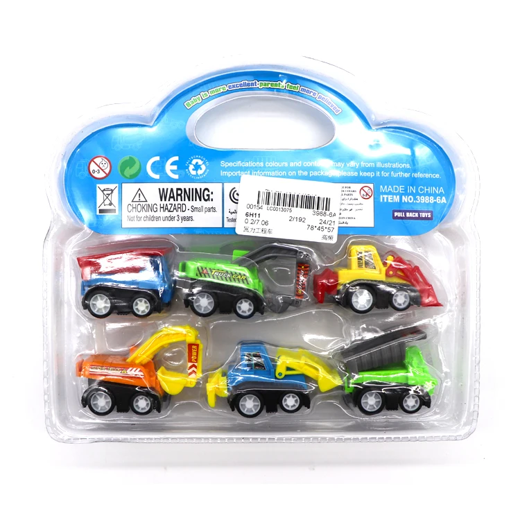 Kids educational toys small pull back car toy trucks cheap plastic construction truck toy