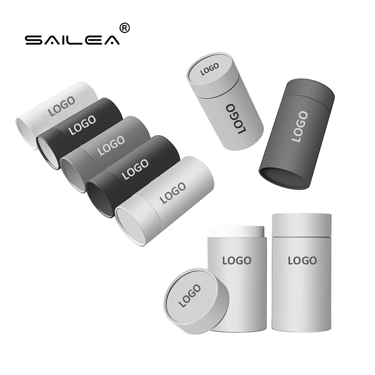 Eco-friendly Modern Cosmetics Packaging Carton Tube Cylindrical Food Grade Salt Container Paper
