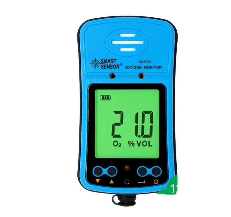 Smart sensor oxygen gas analyzer O2 concentration measuring range 0-30% detector tester AS8901