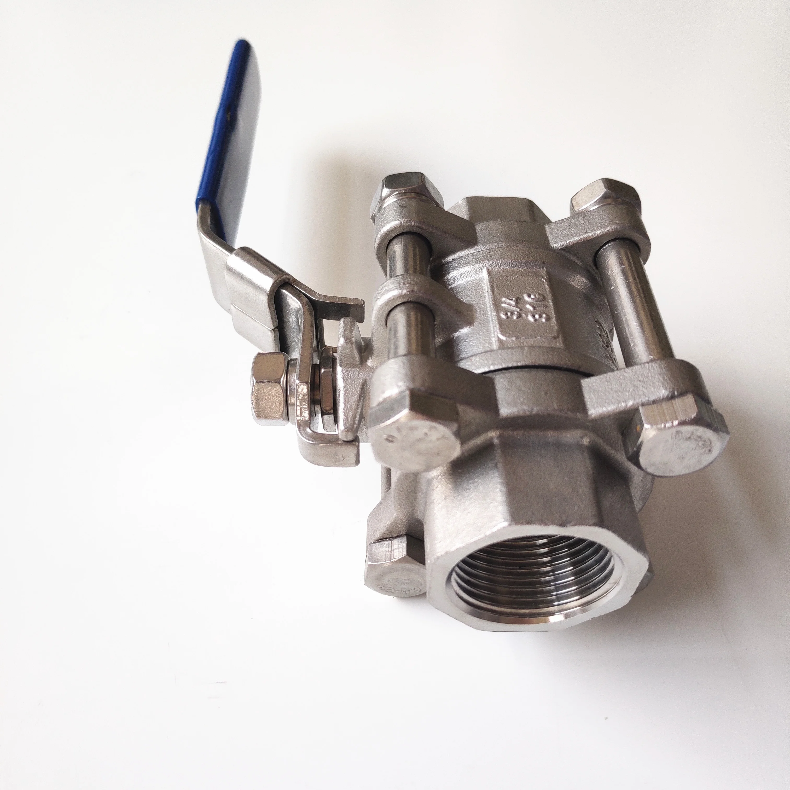 1/4 1/2 inch low pressure stainless steel full port cf8 ss 316 3pc ball valve with ISO 5211 mounting pad